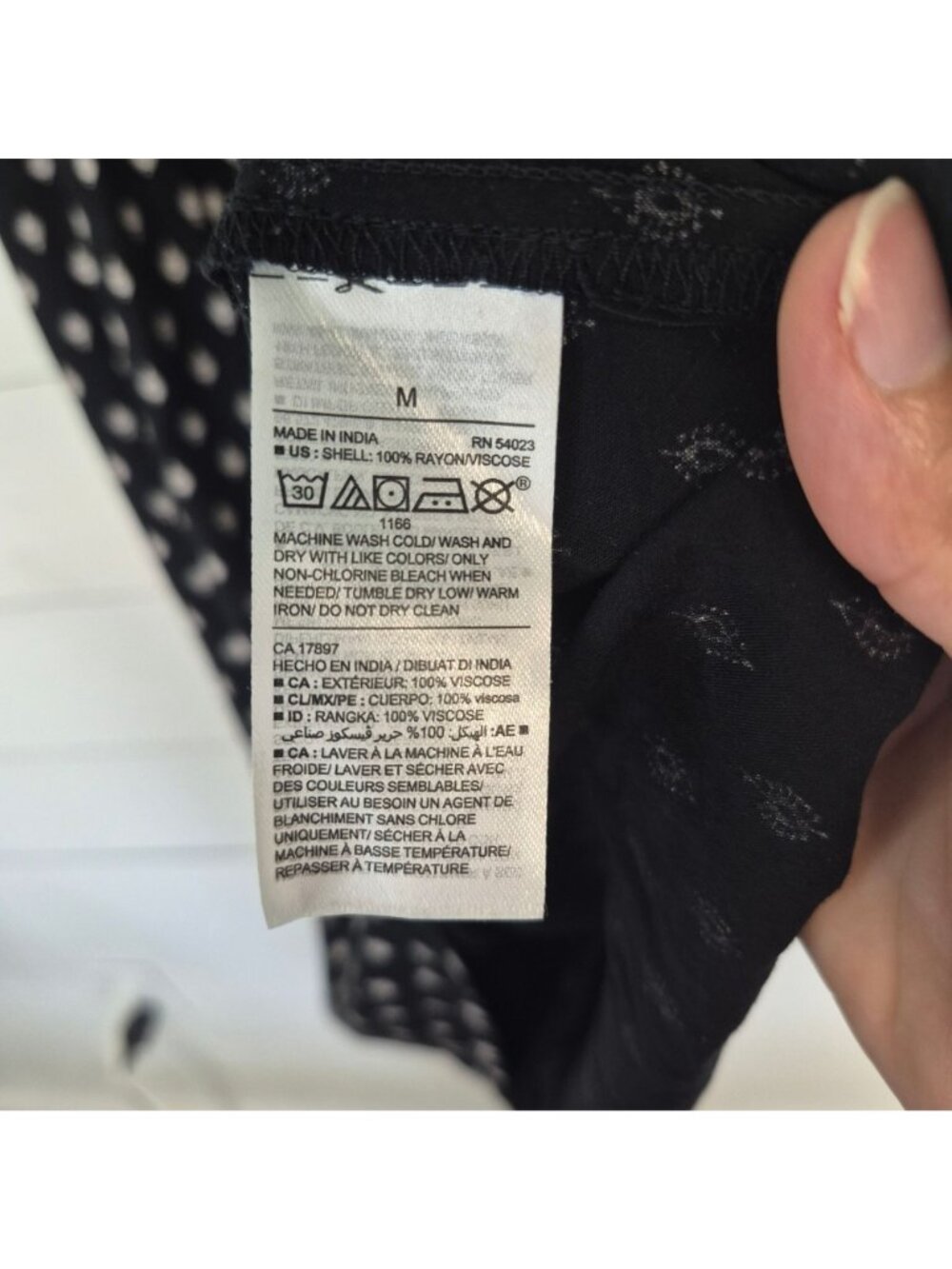 Old Navy Black Sleeveless Midi Dress With White Diamond Print & Back Tie Detail - Picture 7 of 7